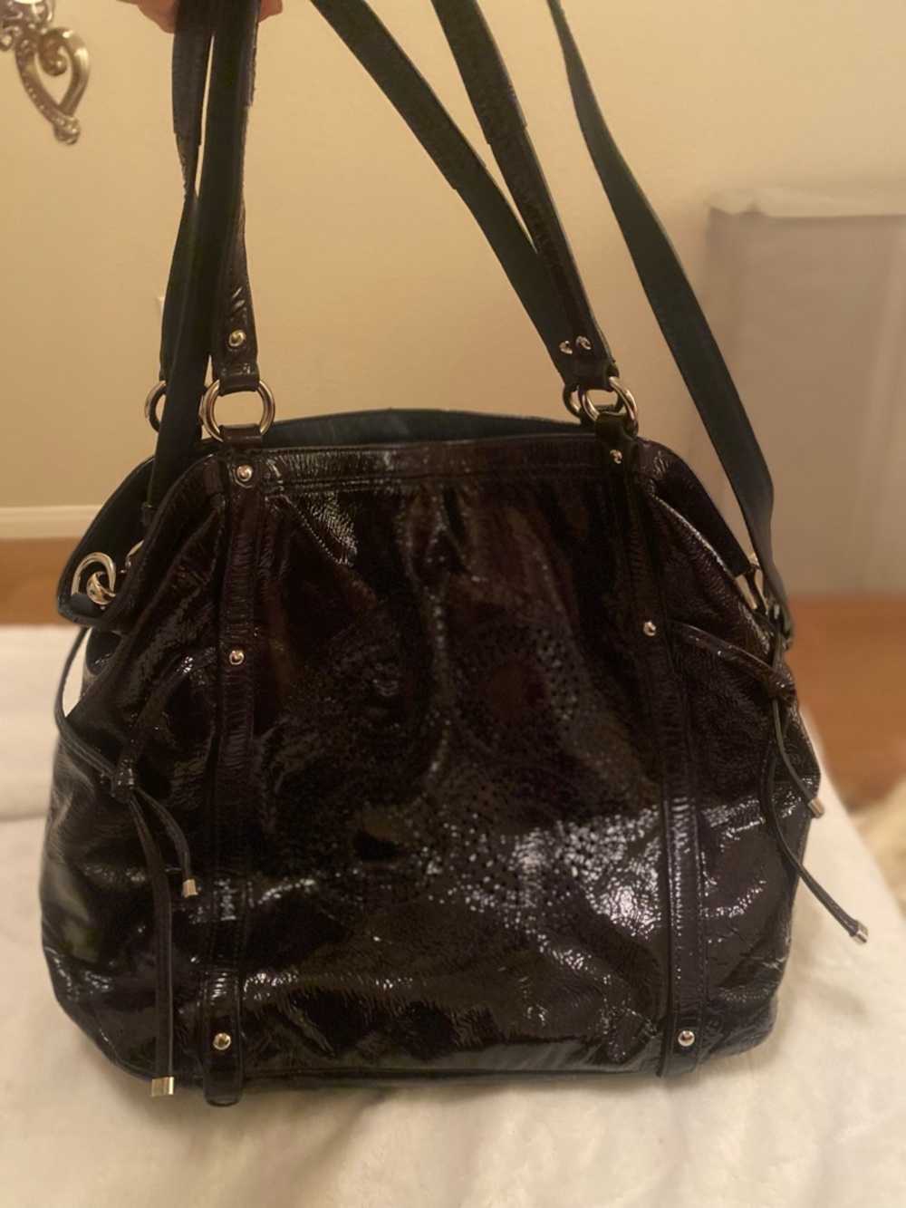COACH Black Patent Leather Shoulder Bag